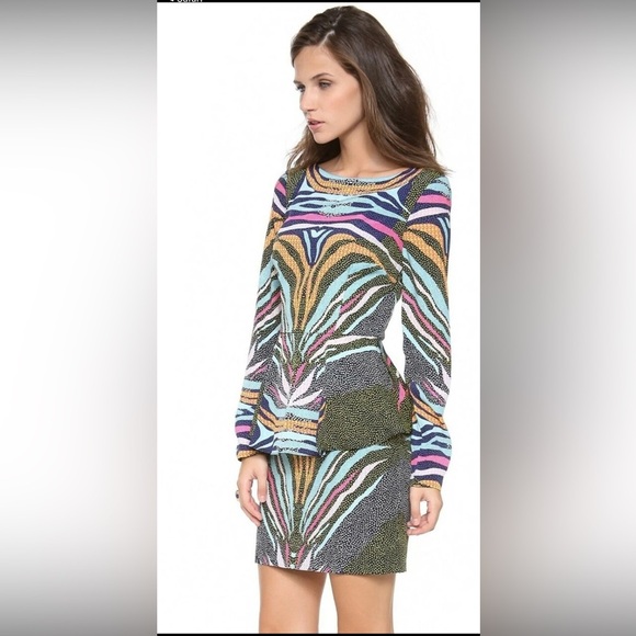 Mara Hoffman Black Phoenix Mini Peplum Sheath Maximalism Animal Print Size 4 - Picture 2 of 11